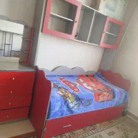 تخت دوقلو و دارو با تشک|تخت و سرویس خواب|بومهن, |دیوار