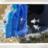 تابلوی رزین دریا|تابلو، نقاشی، عکس|قزوین, |دیوار