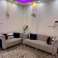 مبل فیلی و مشکی پارچه فرانسوی پنج نفره