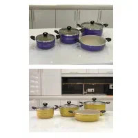 سرویس قابلمه و تابه لانه زنبوری 7 پارچه هلنا|ظروف پخت‌وپز|تهران, علم و صنعت|دیوار
