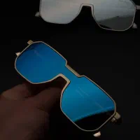 عینک افتابی فلزی برند POLICE چندضلعی چک ۴ ماهه