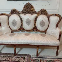 مبل سلطنتی استیل ۹ نفره چوب راش منبت شده