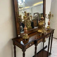 اینه میز کنسول ساعت شمعدان برنز قدمت دار|بوفه، ویترین، کنسول|تهران, افسریه شمالی|دیوار