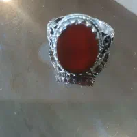 انگشتر حدید عقیق فیروزه