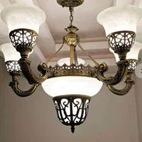 فروش یک جفت لوستر اماراتی مجلل و یک جفت حصیری|لوستر و چراغ آویز|اندیشه, اندیشه فاز ۳|دیوار