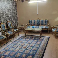 مبل استیل طلایی سرمه ای کلاسیک سلطنتی