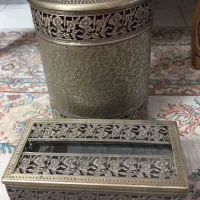 سطل زباله و دستمال کاغذی اهنی بسیارزیبا و نو|صنایع دستی و سایر لوازم تزئینی|لاهیجان, انقلاب|دیوار