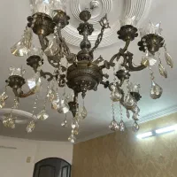 لوستر ۵شاخه برنزی با لامپ