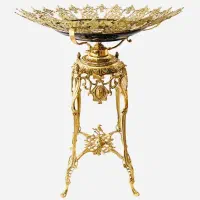 ظرف میوه برنزی پایه دار