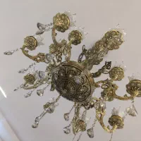 لوستر ۱۶شعله برنجی|لوستر و چراغ آویز|مشهد, گاز|دیوار