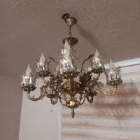 لوستر برنجی 5شاخه|لوستر و چراغ آویز|اراک, |دیوار