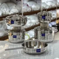 سرویس قابلمه استیل کرکماز کف چدن 9 پارچه با کیفیت