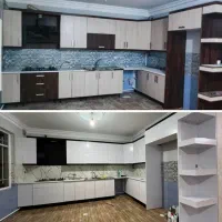 اجرا و نصب برچسب کابینت یخچال و شیشه دودی