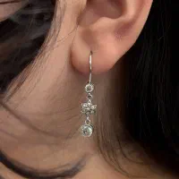 گوشواره گل نقره اصل ۹۲۵