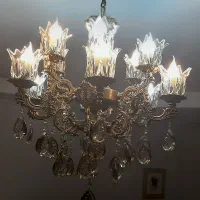 لوستر 6 شاخه 12 شعله طرح برنز