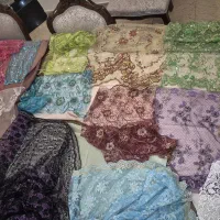 پارچه کار شده طرح دار گلدار خرج کار