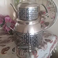 کتری قوری استیل اصل ترکیه شیر دار و در حد نو