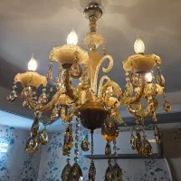 یک جفت لوستر کریستالی سالم و روشن