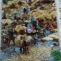 تابلو فرش کوچ عشایر دست باف 115*۷۵