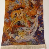 فرش های دستباف دوعددریزبافت ابریشم زیاد کارشده|فرش|نهاوند, |دیوار