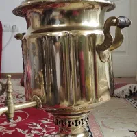 سماور زغالی برنجی قدیمی|قوری، کتری، قهوهساز دستی|سهند, |دیوار