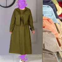 عمده زنونه - کراپ کت + سارافون لینن|لباس|رشت, اسماعیل آباد|دیوار