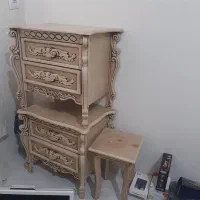 تخت به همراه دوعدد پاتختی وآینه ودراوربزرگ،تشک|تخت و سرویس خواب|تهران, فرودگاه مهرآباد|دیوار
