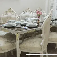 میز ناهارخوری ۸ نفره - سلطنتی طرح مرمر