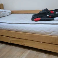 تخت نوجوان تمام چوب و کمد