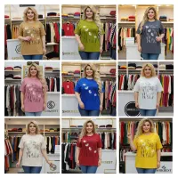 تیشرت ویسکوز زنانه رنگی سایز بزرگ عمده