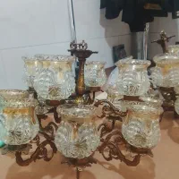 لوستر 13شاخه جنس بدنه آلومینیومی سالم تعداد 2عدد