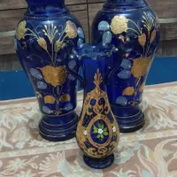 ست گلدان زر کوب با آب طلا