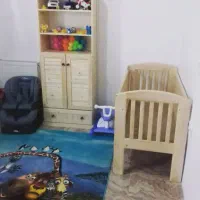 تخت و کمد بچه چوبی با کیفیت عالی