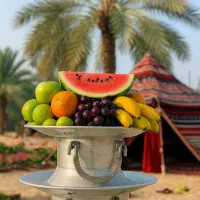 سینی بزرگ عربی میوه و غذا