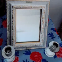 آیینه شمعدان سفید کوچک
