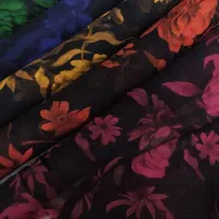 پارچه حریر شیفون گلدار  اصل