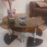 میز شیشه ای جلو مبلی وعسلی