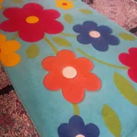 گلیم فرش ابی فیروزه ای ۴متری