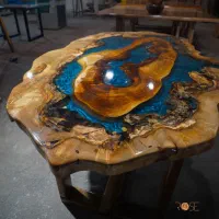 میز نهارخوری 6 نفره چوب و رزین