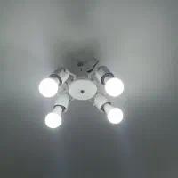 لوستر با دو عدد لامپ آویز چهارشعله همراه لامپ