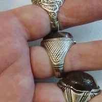 3عدد انگشتر عقیق مصور رحمانی قدیمی فعال|کلکسیون اشیاء عتیقه|اهواز, زیتون کارگری|دیوار