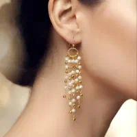 گوشواره آویز استیل رنگ ثابت