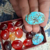 انگشتر سنگ فیروزه عقیق