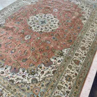 جفت فرش ۹متری دستباف کرک کاشان گل ابریشم در حد نو|فرش|کرج, شهرک جهان‌نما|دیوار