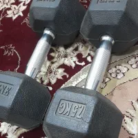 یک جفت دمبل 15 کیلویی هر کدام 7.5 کیلو|تجهیزات ورزشی|مشهد, پنجتن|دیوار