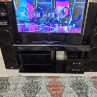 میز تلویزیون تی وی TV شیشه ای کاملا سالم
