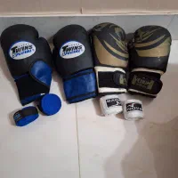 دوجفت دستکش بوکس و بانداژ