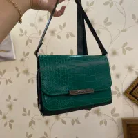 کیف دوشی رنگ سبز تیره و سرخابی