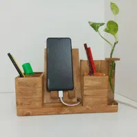 استند موبایل رومیزی گل گلدون کاور فیوز چوبی