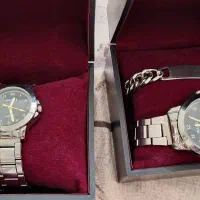 ست دستبند و ساعت کاپلی کادویی استیل
